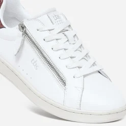 Tbs Baskets^Tennis he en cuir à zip BLANC