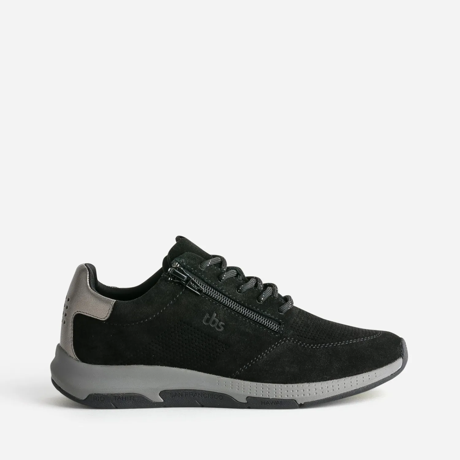 Tbs Baskets^Tennis e cuir velours NOIR