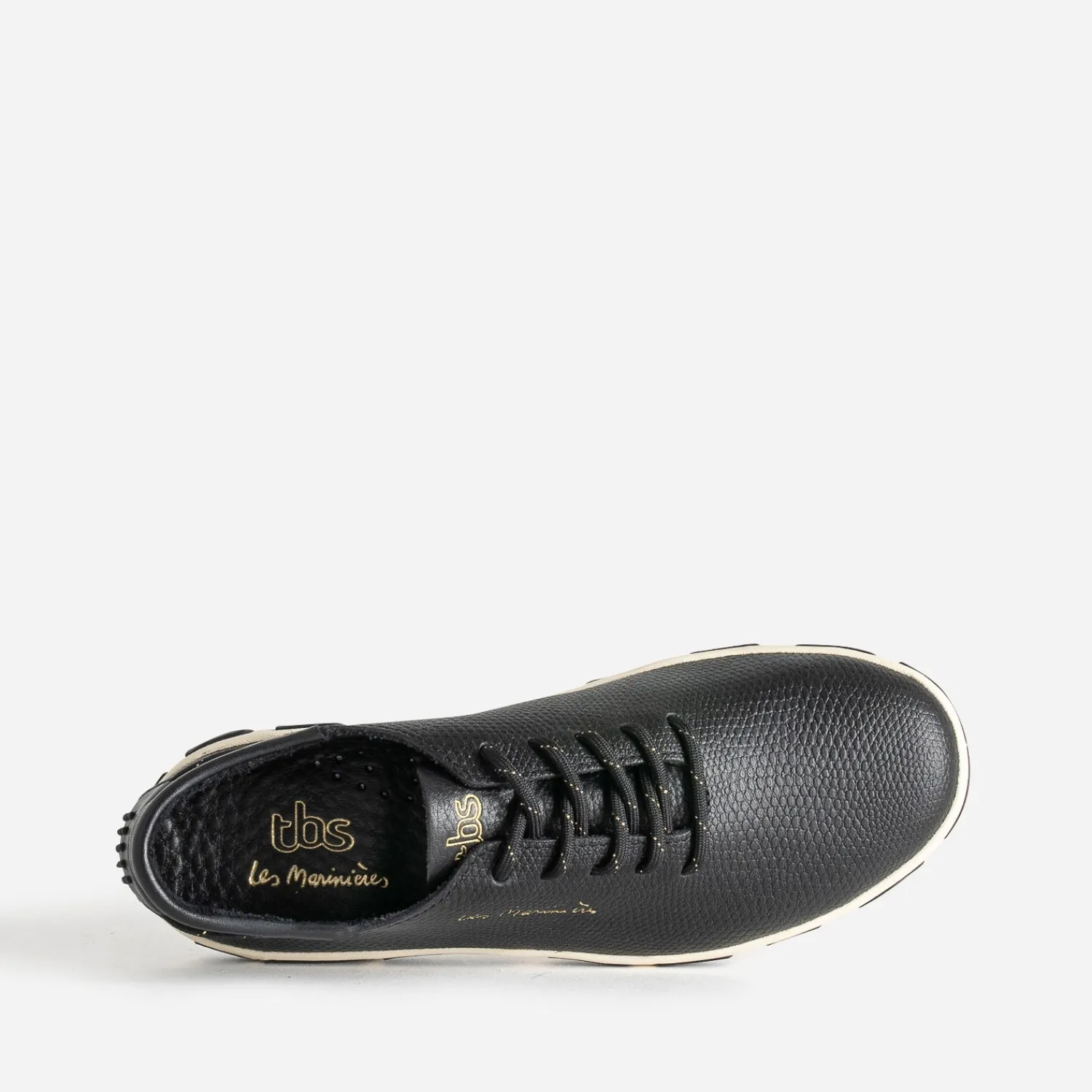Tbs Baskets^Tennis e en cuir à semelle bicolore NOIR