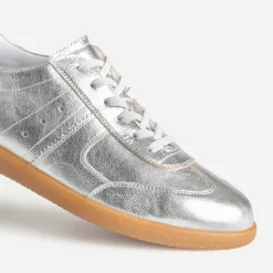 Texto Baskets^Tennis ée cuir métallisé ARGENT