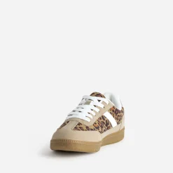 Texto Baskets^Tennis beige et motif léopard MARRON