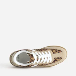 Texto Baskets^Tennis beige et motif léopard MARRON