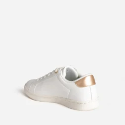 Texto Baskets^Tennis he broderies exclusives fleurs BLANC