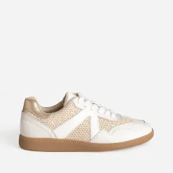 Texto Baskets^Tennis blanche et raphia ECRU