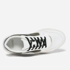 Texto Baskets^Tennis he, kaki, noire et dorée BLANC