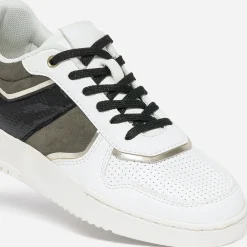 Texto Baskets^Tennis he, kaki, noire et dorée BLANC