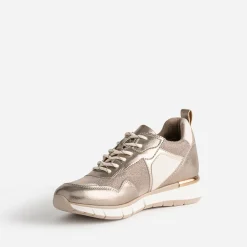 Texto Baskets^Tennis bronze, or et écrue multi matières METALISE