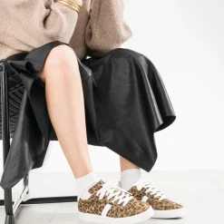 Texto Baskets^Tennis cuir motif léopard CAMEL