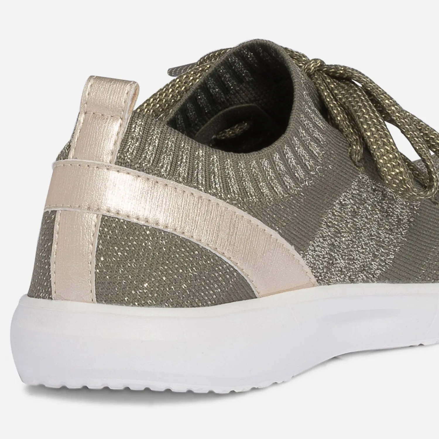 Eram Baskets^Tennis-chaussette et or tricotée KAKI