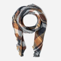 Eram Echarpes & Foulards|Accessoires^Étole bleu à double motifs carreaux MULTICOLORE