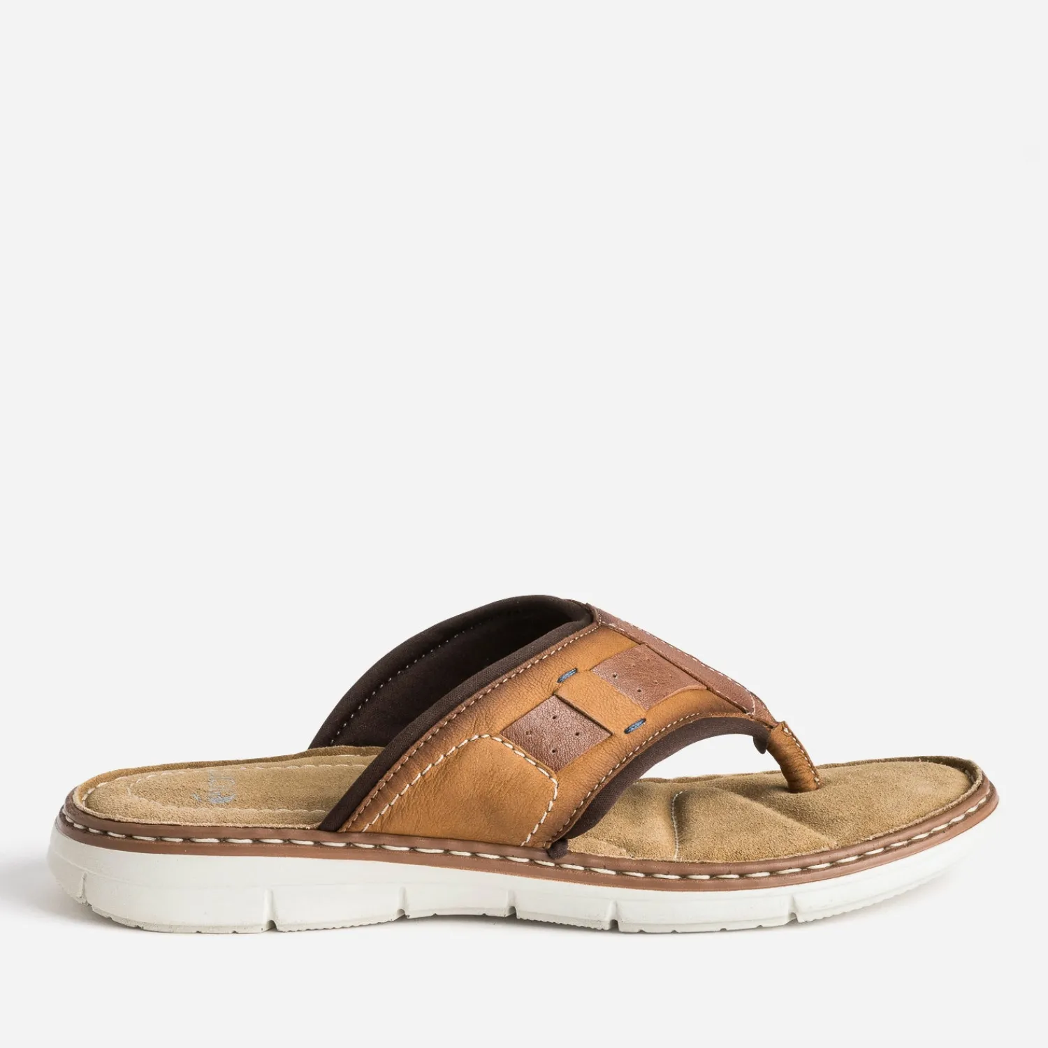 Eram Nu-Pieds/Sandales^Tong camel en cuir COGNAC