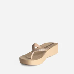 IPANEMA Mules/Tongs^Tong plateforme et brides pailletées BEIGE