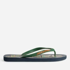 Jack & Jones Nu-Pieds/Sandales^Tong JACK&JONES marine bride verte MULTICOLORE