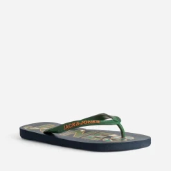 Jack & Jones Nu-Pieds/Sandales^Tong JACK&JONES marine bride verte MULTICOLORE