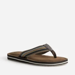 Eram Nu-Pieds/Sandales^Tong brides textile tressées MARRON
