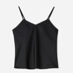 Texto T-Shirts^Top fines bretelles NOIR